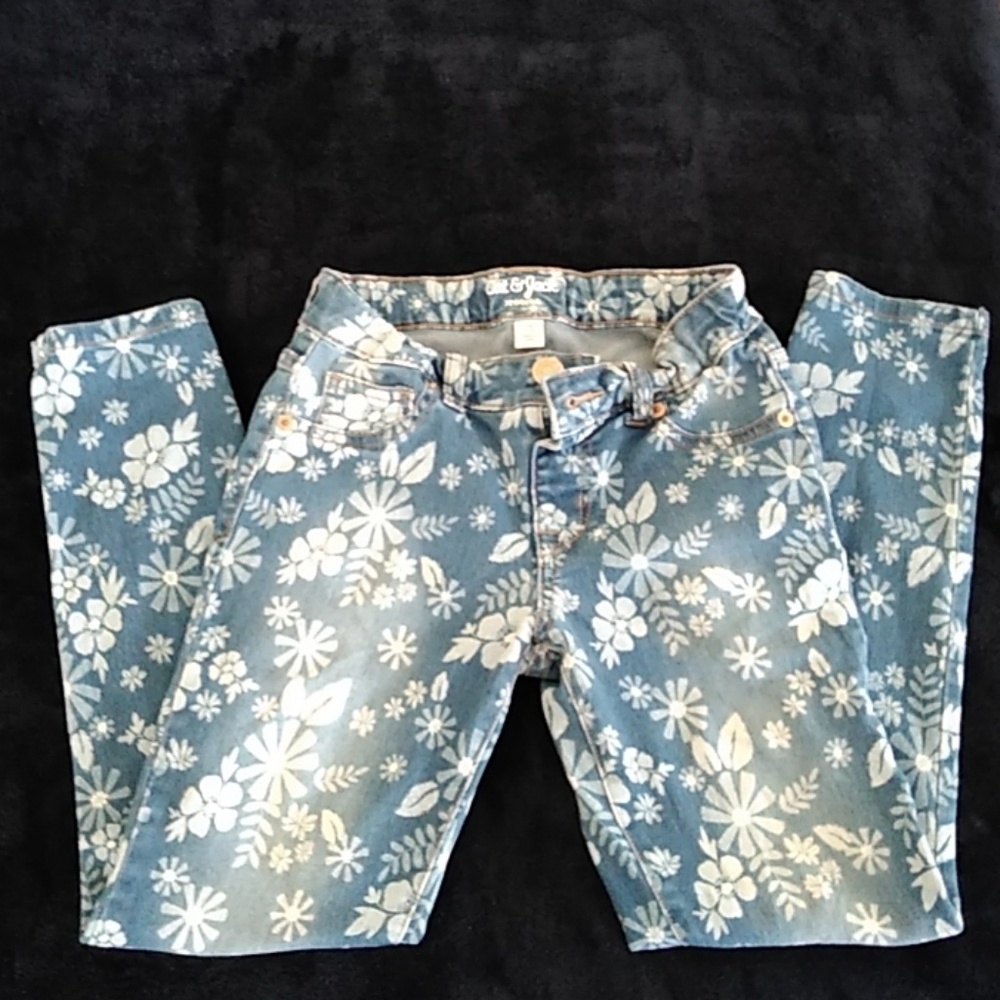 Girls flower print jeans